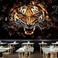 thumbnail image 1 of Tapiz de microtela Animal Tiger de fibra de 150 x 130 cm para habitación, 1 of 1