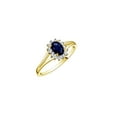 thumbnail image 4 of RYLOS Rings for Women 14K Gold Plated Silver Halo of Diamond Birthstone Ring 6X4MM Gemstone September Sapphire Jewelry for Women  Size 6, 4 of 8