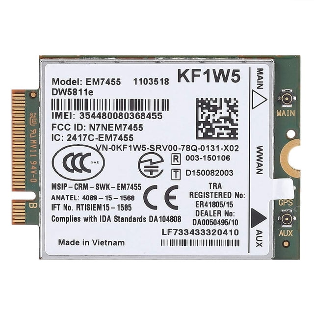 Módulo 4G LTE Mugast EM7455 PCIe M.2 300 Mbps