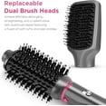 thumbnail image 4 of IG INGLAM 4 in 1 Hot Air Brush, Negative Ion Detachable Hair Styler & Volumizer with 2 Brush Heads, Updated Push Switch, Silver, 4 of 9