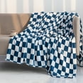 thumbnail image 3 of LOMAO Buffalo Check Fleece Throw Blanket Soft Checkered Plaid Blankets Cozy Lightweight Flannel Blanket for Couch Chair Bed(Navy,51"x63"), 3 of 8