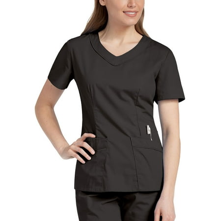 Landau Rounded V-Neck Tunic Scrub Top