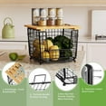 thumbnail image 5 of Wire Storage Basket for Kitchen Pantry:  Stackable Kitchen Counter Organizers - Wire Organizing Bin for Produce Vegetable Potato and Onion Black, 5 of 6