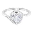 thumbnail image 4 of Empire Jewelry Excellent 1.90 Ct Heart Cut Moissanite Ring - 14K White Gold Plated Rings for Women - Solitaire Twisted Wedding Rings - Bypass Bezel Set Simple Women's Rings, 4 of 4