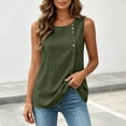 thumbnail image 2 of Tqcoqu Women's Summer Sleeveless Tank Top Casual Crewneck Button Side Split Tunic Top Shirt,Army Green Women's S-XXL, 2 of 9