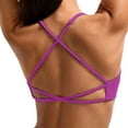 thumbnail image 4 of OSOLU Women's Yoga Bra With Chest Pad Back Backless Sport Solid Color Underwear Vest Workout Sports High Support Comfortable Bralettes Purple S, 4 of 4