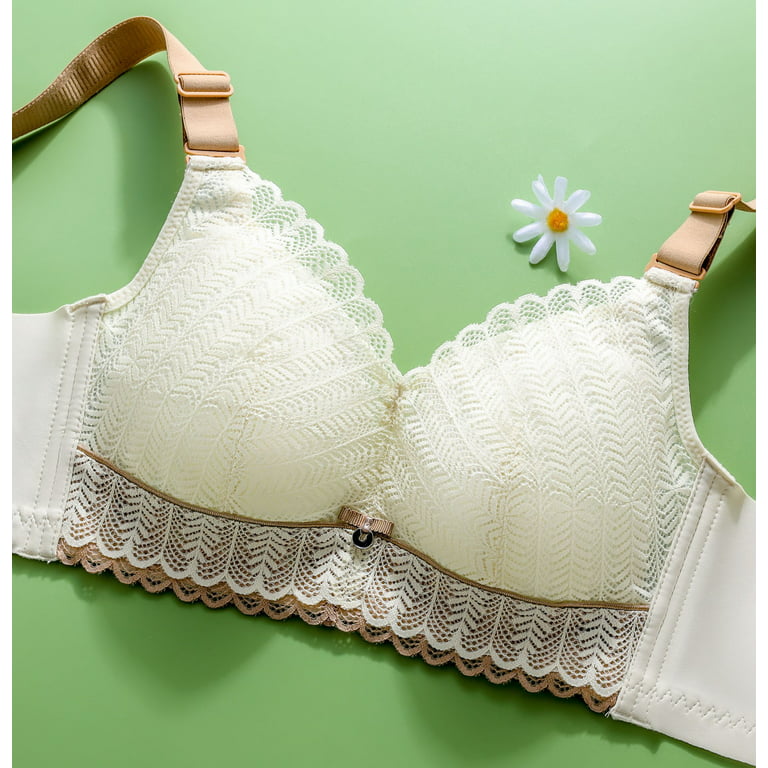 CLZOUD Womens Bras Comfortable Beige Polyester Women Full Cup Thin