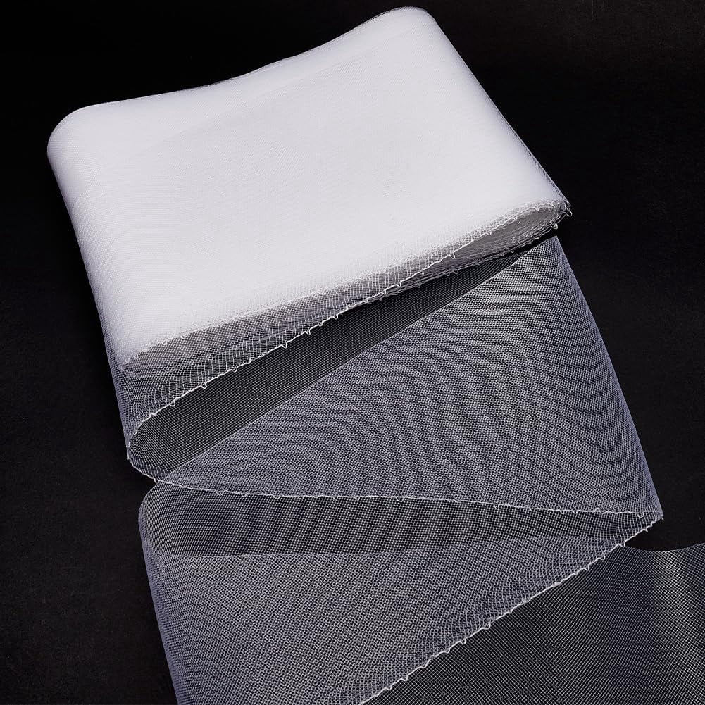 30Yards Black Horsehair Braid Thread Edge Fabric 6.3inch Wide Pleated Mesh Ribbon Polyester Fabric Netting for Boning Sewing Wedding Decor DIY Dress Accessories Black DIY