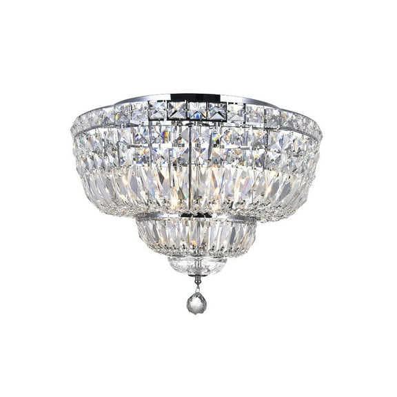 CWI Lighting Stefania 8 Light Metal Bowl Flush Mount in Chrome