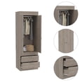 thumbnail image 3 of Tuhome Furniture Lisboa Engineered Wood 2-Drawers/2-Doors Armoire in Gray, 3 of 8