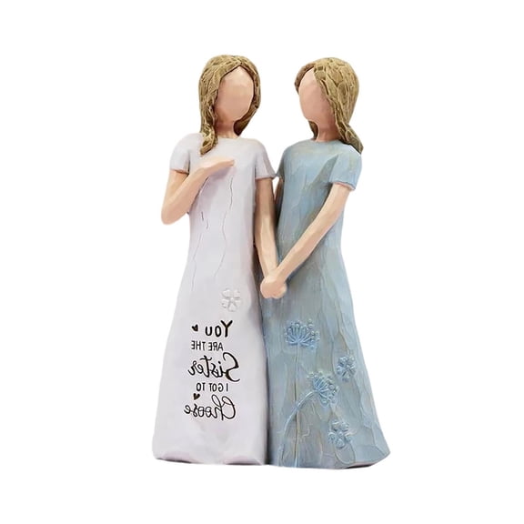 Resin Sister Figurines Friend Sister Birthday Gift Ideas Unique Gifts for Sisters from Sister Hand Painted Figure Friendship Gifts for Women 5.71 inch Keepsake Home Decor