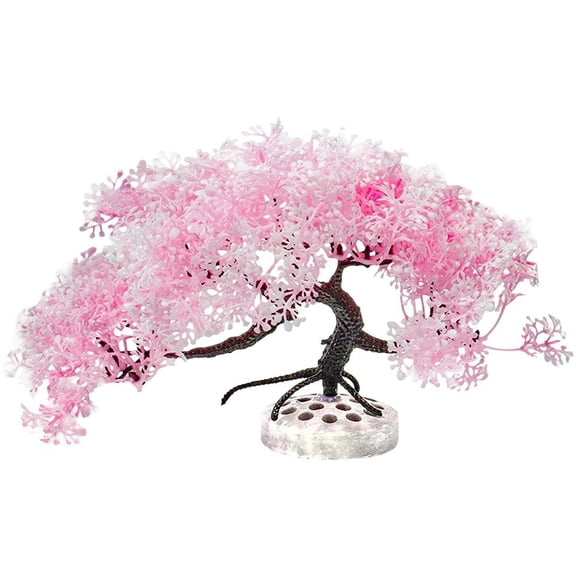 Jiibva Artificial Aquarium Plants, Fish Tank Decorations, Cherry Blossom Aquarium Fish Tank Simulation Aquatic Aquarium Tank Accessories