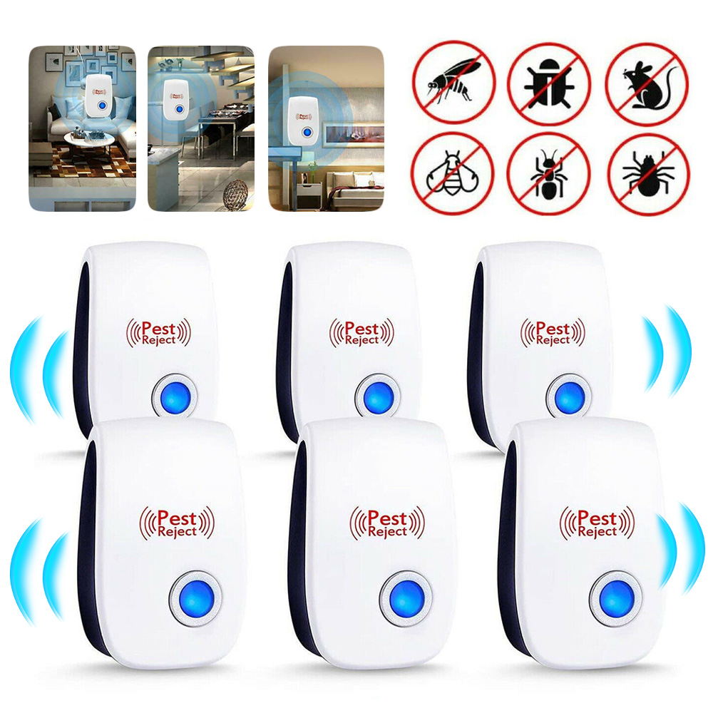 HOSIM 6PK NEW UPGRADED Ultrasonic Pest Repeller Plug In Pest Control Ultrasonic Best