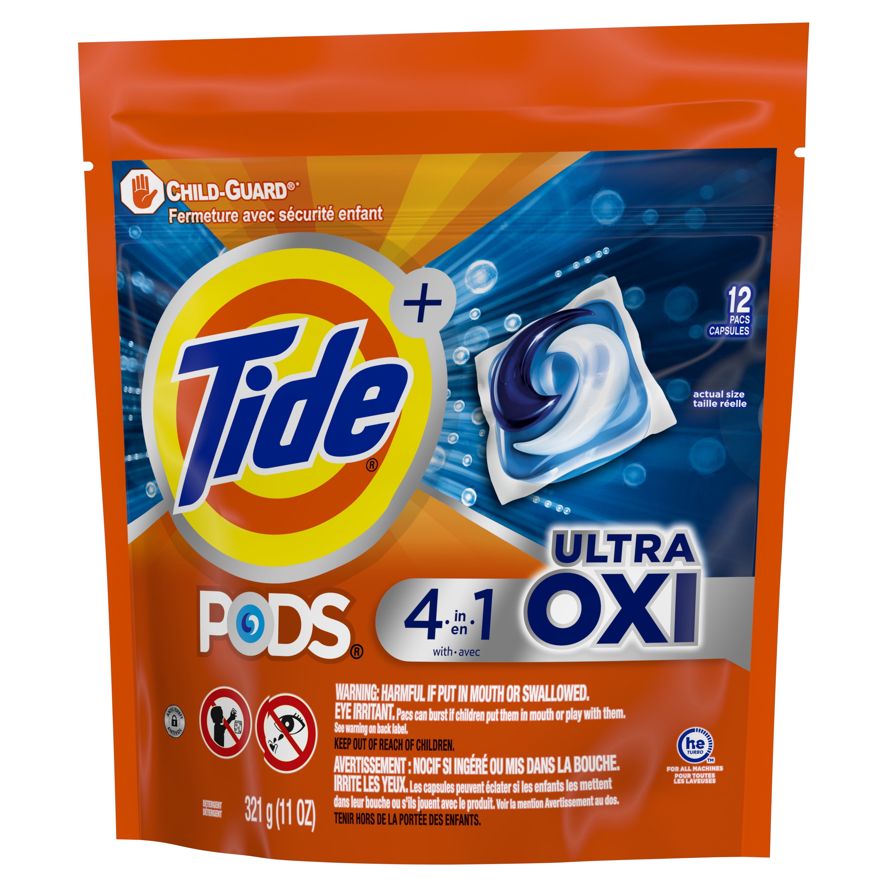 Tide PODS Laundry Detergent Packs, Ultra Oxi, 12 Count