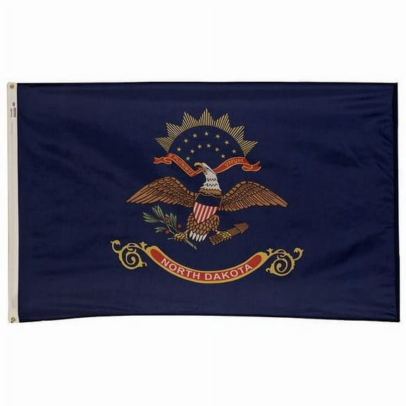 3x5' POLYWAVEZ NORTH DAKOTA POLY II FLAG CH&G