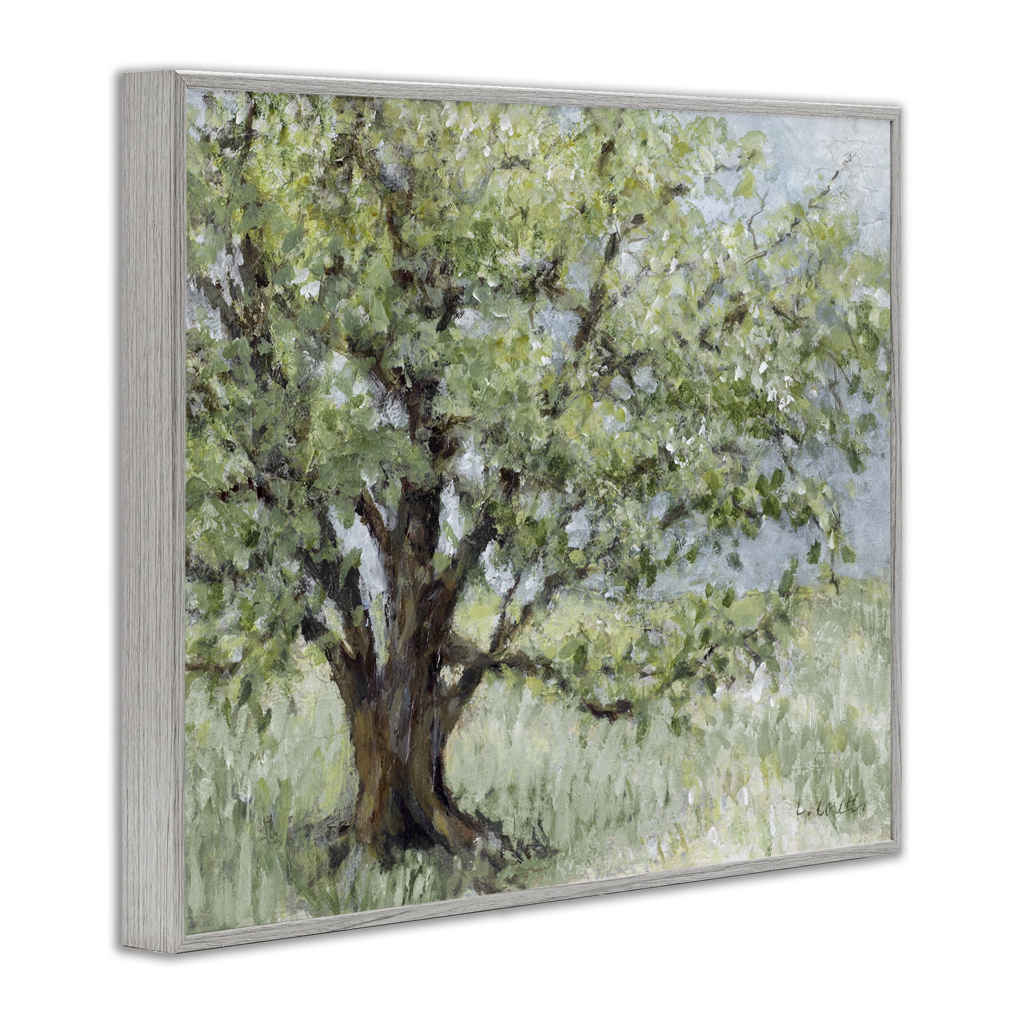 Stupell Industries Summer Oak Splendor Landscape Gray Framed Giclee Art, design by Lanie Loreth