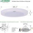 thumbnail image 4 of AIR-LED Flush Mount Ceiling Light, Closet Lighting Fixture with Motion Sensor, 10.5W, 700 Lumen, 6.2 Inch, Anti-Rust Galvanized Housing, White Finish 3000K 1-Pack, 4 of 4