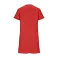 thumbnail image 7 of Amzcrzy T Shirt Dress Women's Cotton Linen V-Neck Solid Color Short Sleeve Summer Dresses for Women 2026 Casual Loose Fit Plus Size Sundress with Pockets Multiple Colors S-5XL Red M, 7 of 7