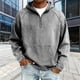 thumbnail image 1 of Ceisia Men's Loose Fit Washed Distressed Denim Half-Zip Hooded Pullover Sweatshirt Gifts, 1 of 6