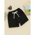 thumbnail image 3 of FEORJGP Toddler Baby Boys Girls Shorts 0-3Y Infant Elastic Waist Drawstring Shorts Solid Rolled Hem Bottoms with Pockets Summer Clothes, 3 of 9