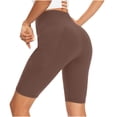 thumbnail image 2 of uublik High Waist Athletic Shorts for Women with Pockets Super Soft Yoga Shorts Coffee, 2 of 5