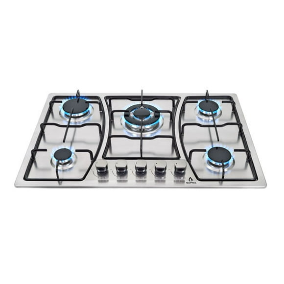 Parrilla para gas con 5 quemadores de acero inoxidable ZEGNA de 76cm SUPRA PARRILLA DE GAS ZEGNA