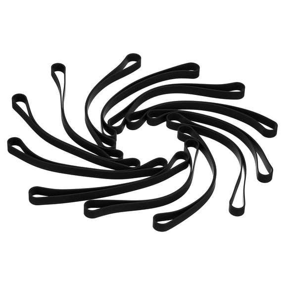 Uxcell 7 Inch Silicone Bands, 12 Pcs Elastic Rubber Wrapping Bands for Outdoor Notebook Book Wallet Pot Box, Black