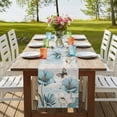thumbnail image 4 of Table Runners 72 Inches Long Dress Scarves, Spring Floral Farmhouse Kitchen/Dining Table Runner, Coffee Tablerunners, Vintage Tulips Flower Butterfly Retro Wood Blue 18x72 Inch, 4 of 9