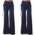 thumbnail image 2 of Women‘s Solid Color Wide Leg Athletic Pants With Belt  Mid Rise Dance Trousers, 2 of 7