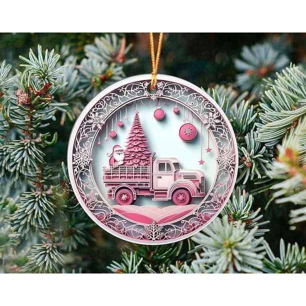 Hot6sl Ofertas Del Día Colgante de Acrílico Navideño Textura Cóncava y Redondo
