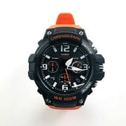 Mens Black/Orange Chronograph Watch, Resin Strap, MCW100H-4AV