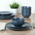 thumbnail image 3 of Gibson Home Queensland Blue 12-Piece Stoneware Dinnerware Set, 3 of 9