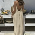 thumbnail image 2 of Ichuanyi Summer Dresses Women Casual Solid Sleeveless Dress Sling Backless Long Dress, 2 of 9