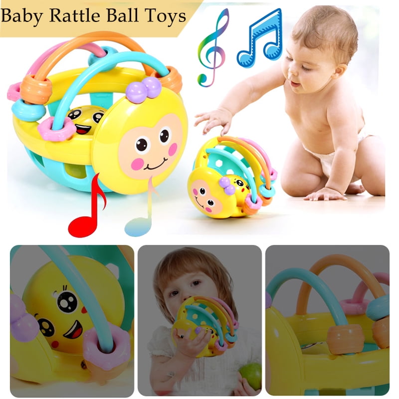 Baby Infant Silicone Teether Teething Ring with Rattle Plush Animal Stuffed Toys 