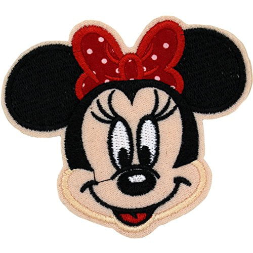 Minnie Mouse Red Polka Dot Bow Embroidered Patch 3.5