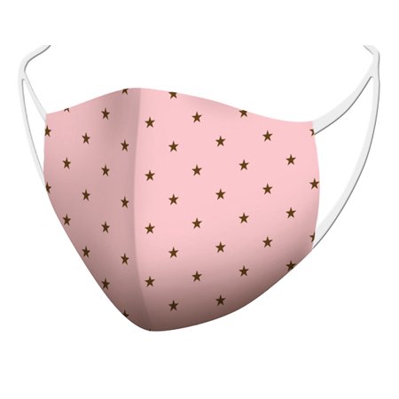 My Mask Breathable Cotton Double Layer Reusable Face Covering Mask - Pink Stars