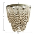 thumbnail image 2 of Creative Co-Op 2-Tier Draped Wood Bead Chandelier, Whitewashed, 2 of 6