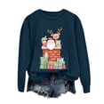 thumbnail image 6 of Kaprioy Sweatshirts for Women Christmas Colorful Present Graphic Long Sleeve Shirt Holiday Gift Vacation Pullover Tops Fall Fashion Clothing Navy, S, 6 of 6