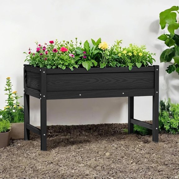 Raised Garden Bed Outdoor with Legs,HDPE Elevated Planter Box Rot-Resistant and Non-Cracking,Raised Beds for Gardening for Backyard, Patio, Balcony, 300lb Capacity