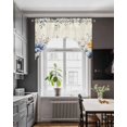 thumbnail image 3 of Blue Flowers Swag Valances for Windows, Small Curtains Drapes, Eucalyptus Farmhouse Floral Butterfly Kitchen Window Curtains Over Sink Rod Pocket Window Treatment Valance for Bedroom/Bathroom 56"x36", 3 of 5