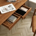 thumbnail image 4 of KULAGAGA Writing Desk with Drawers, Modern PC Laptop Computer Table for Home Office,47.2"x21.7",Walnut, 4 of 7