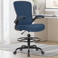 thumbnail image 3 of COOLHUT Home Office Chair with Flip-up Armrests for Standing Desk, Ergonomic Computer Office Desk Chair with Adjustable Foot Ring, Office Desk Chairs with Adjustab Lumbar Support, Navy Blue, 3 of 11