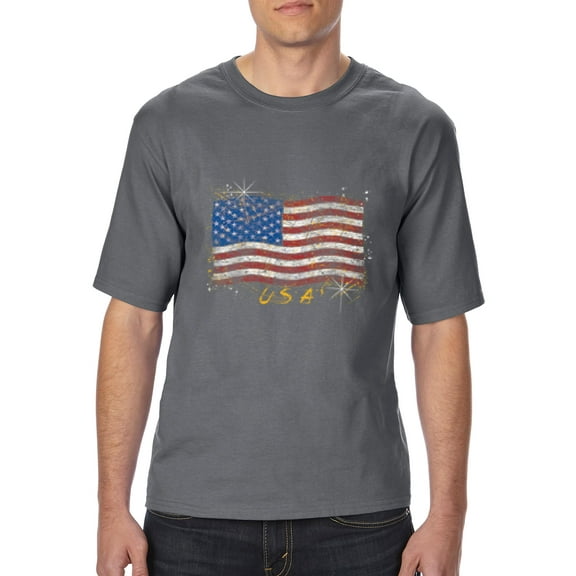 IWPF - Big Men's T-Shirt - American Flag USA in Gold