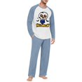 thumbnail image 2 of Raglan Long Sleeve Halloween Pajama Top Matching Straight Leg Sleep Pants Drawstring Elastic Waist Loungewear For Men, 2 of 6