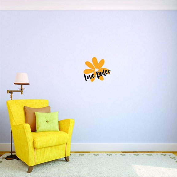 Custom Decals Love Rules Wall Art Size: 12 X 12 Inches Color: Multi