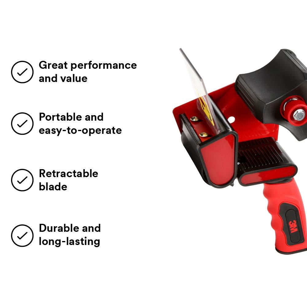 Scotch Handheld Tape Dispenser,3 in Max T. W HR83, Red,Plsatic