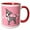 Red/White, variant on 3drose, Cute Italian Greyhound Grey Pink Pawprint Background, 11oz Two-tone Yellow Mug