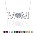 thumbnail image 1 of Collar con colgante "MOM" de JeenMata - Aguamarina - Piedra natal de marzo - Chapado en oro blanco, 1 of 4