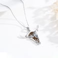 thumbnail image 2 of Coachuhhar Wooden Necklace 925 Sterling Silver Western Cow Skull Pendant Cowgirl Country Wood Jewelry for Women Men, 2 of 7