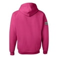 thumbnail image 2 of Wild Bobby, Sock It to Cancer Monkey Tee USA Flag Sleeve Breast Cancer Awareness Unisex Hoodie Sweatshirt, Fuchsia, Small, 2 of 6